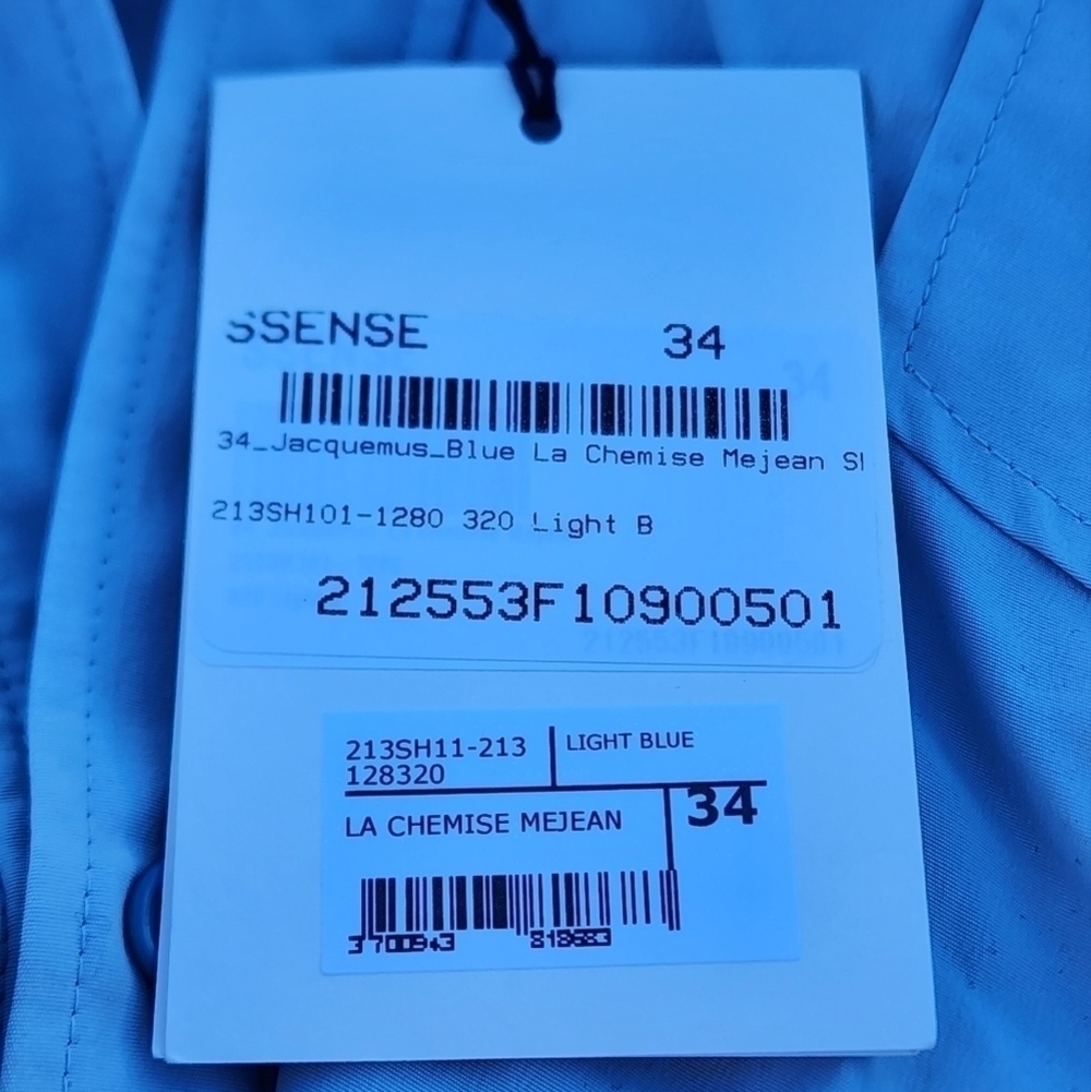 Jacquemus La Chemise Mejean cropped front button collared shirt size 34 - Picture 12 of 12